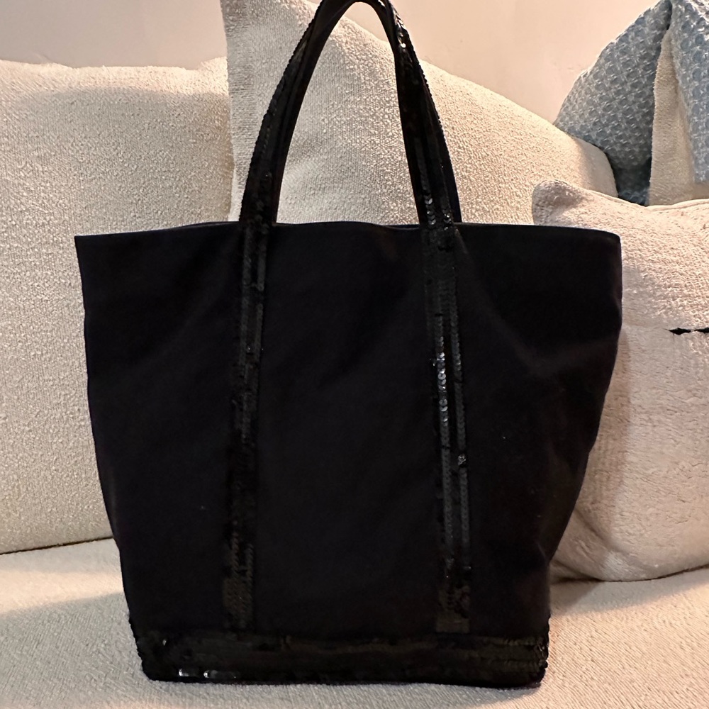 Iconic Vanessa Bruno sequins black tote bag medium
